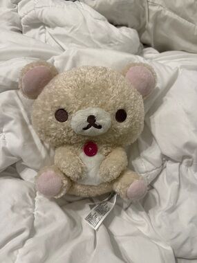 9” San-X Cream Rilakkuma Plush Bear with Pink Accents